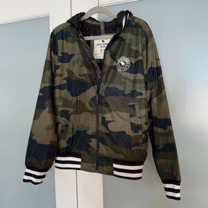 NWOT A&F Kids Camo Nylon Bomber Jacket w/ Hood